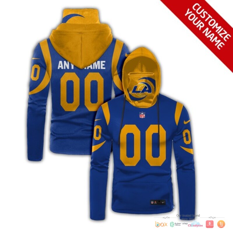 Los Angeles Rams blue nike 3d hoodie mask