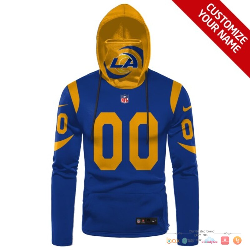 Los Angeles Rams blue nike 3d hoodie mask 1