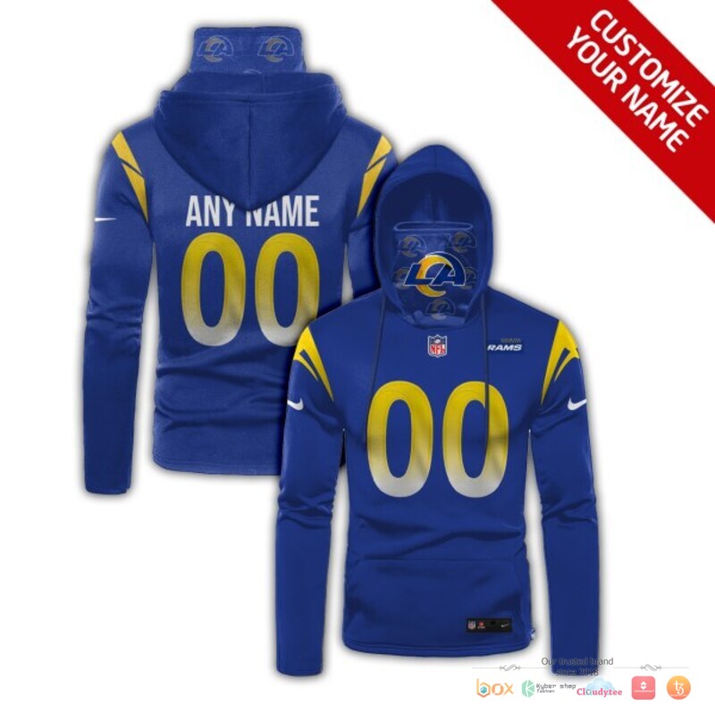 Los Angeles Rams blue yellow Nike 3d hoodie mask