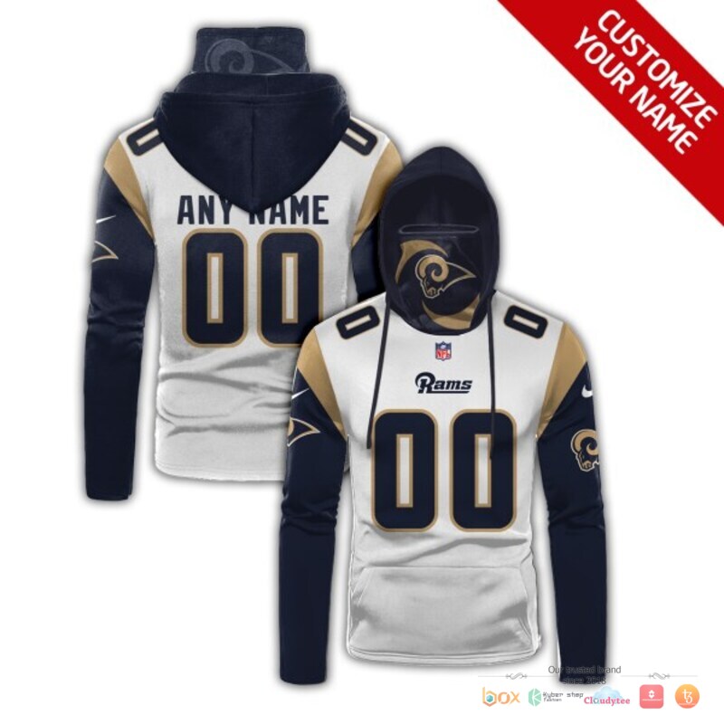 Los Angeles Rams navy white 3d hoodie mask