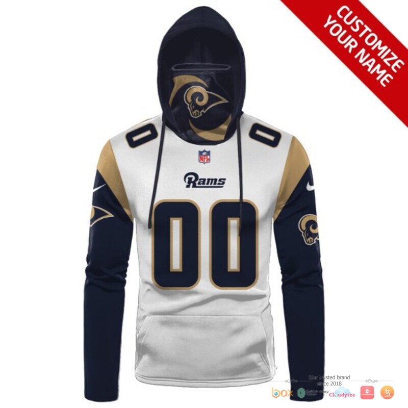 Los Angeles Rams navy white 3d hoodie mask 1