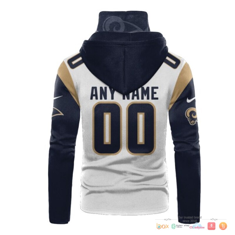 Los Angeles Rams navy white custom 3d hoodie mask 3 Los Angeles Rams navy white 3d hoodie mask 1 2