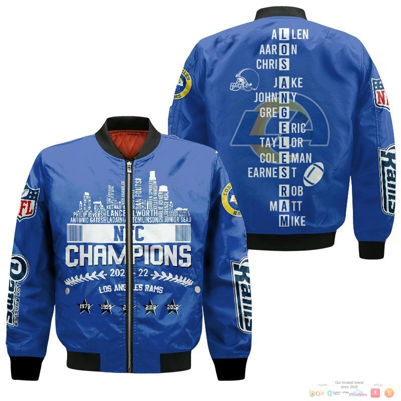 Los Angeles Rams players name NFC Champions blue Bomber Jacket