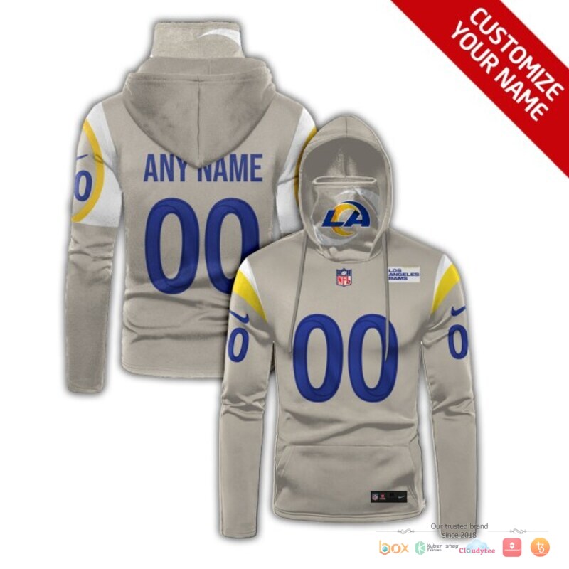 Los Angeles Rams yellow grey 3d hoodie mask