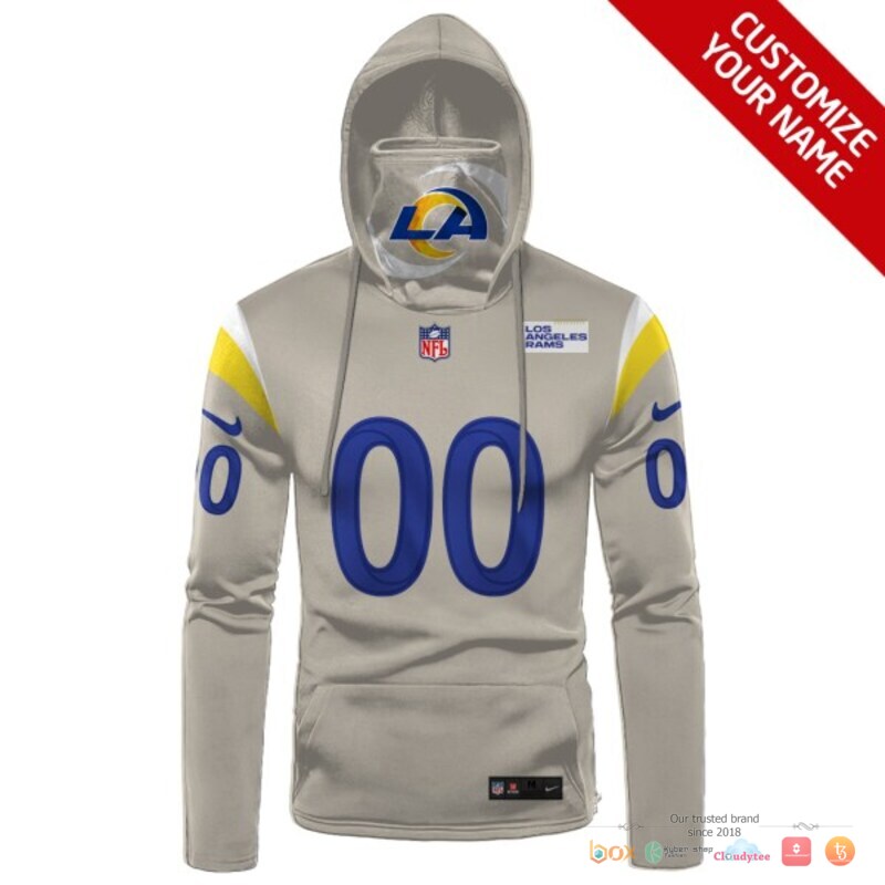 Los Angeles Rams yellow grey 3d hoodie mask 1