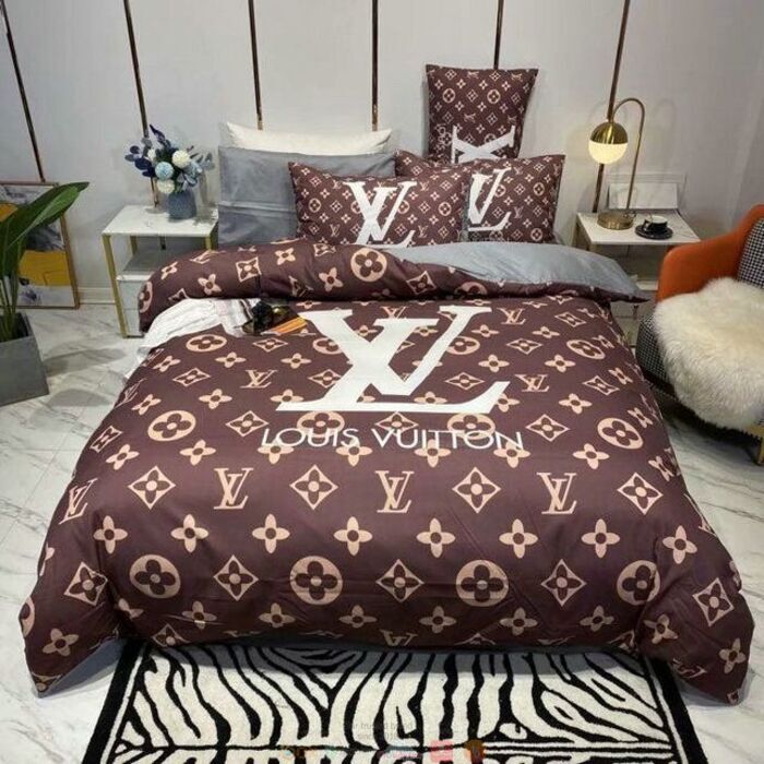 Louis Vuiton Brown Bedding Set