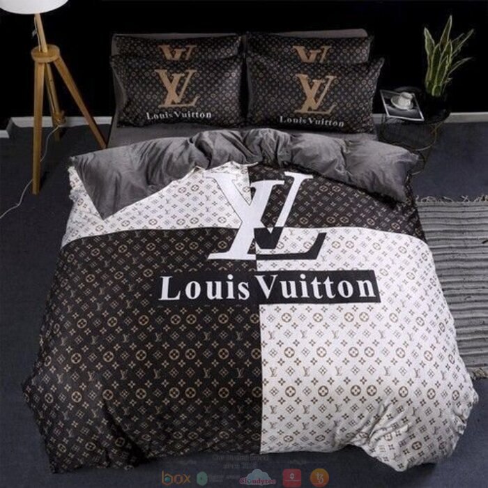 Louis Vuiton brand White Black Bedding Set