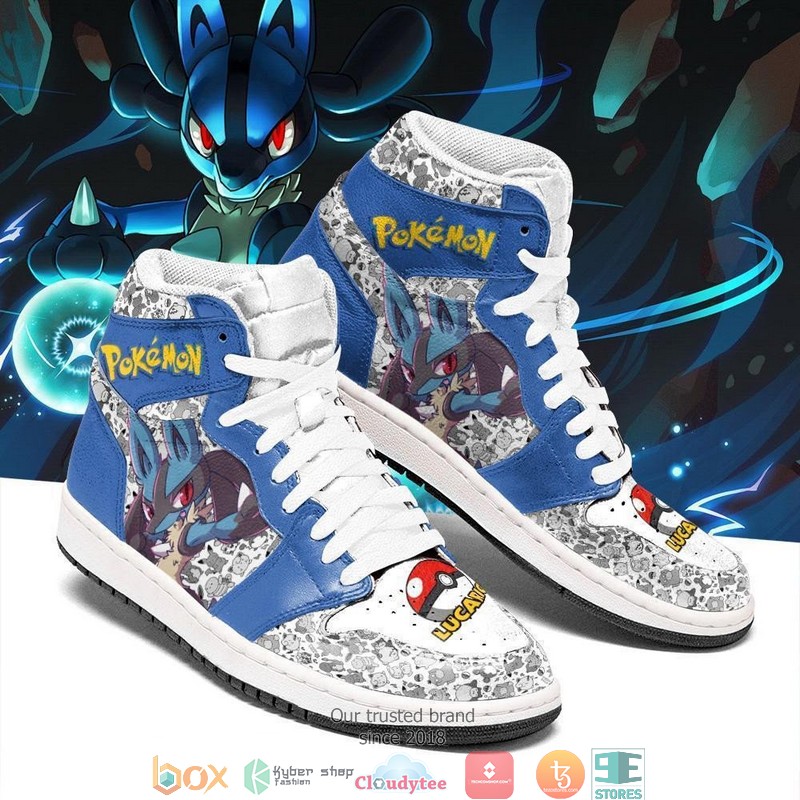 Lucario Anime Pokemon Air Jordan High Top Shoes 1