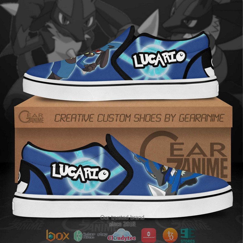 Lucario Pokemon Anime Slip On Sneakers Shoes 1