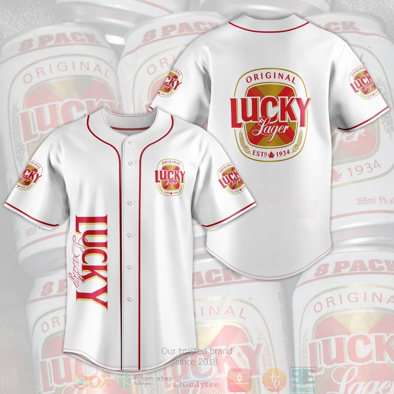 HOT Lucky Lager Baseball Jersey 1 Lucky Lager Baseball Jersey