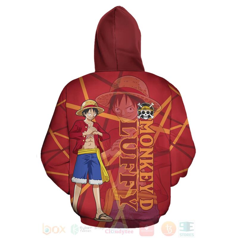 BEST Luffy Cosplay One Piece Anime 3D Hoodie, T-Shirt 4 Luffy Cosplay One Piece Anime 3D Hoodie Shirt 1 2 3
