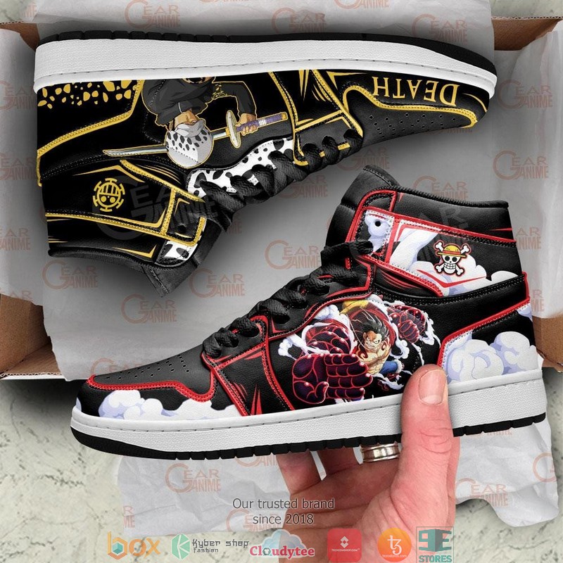 Luffy and Trafalgar Law One Piece Anime Air Jordan High top shoes 1 2 3