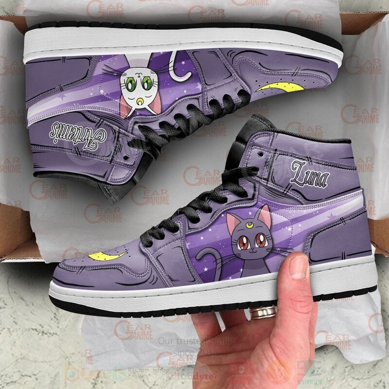 Luna and Artermis Sailor Custom Anime Air Jordan High Top Shoes 1