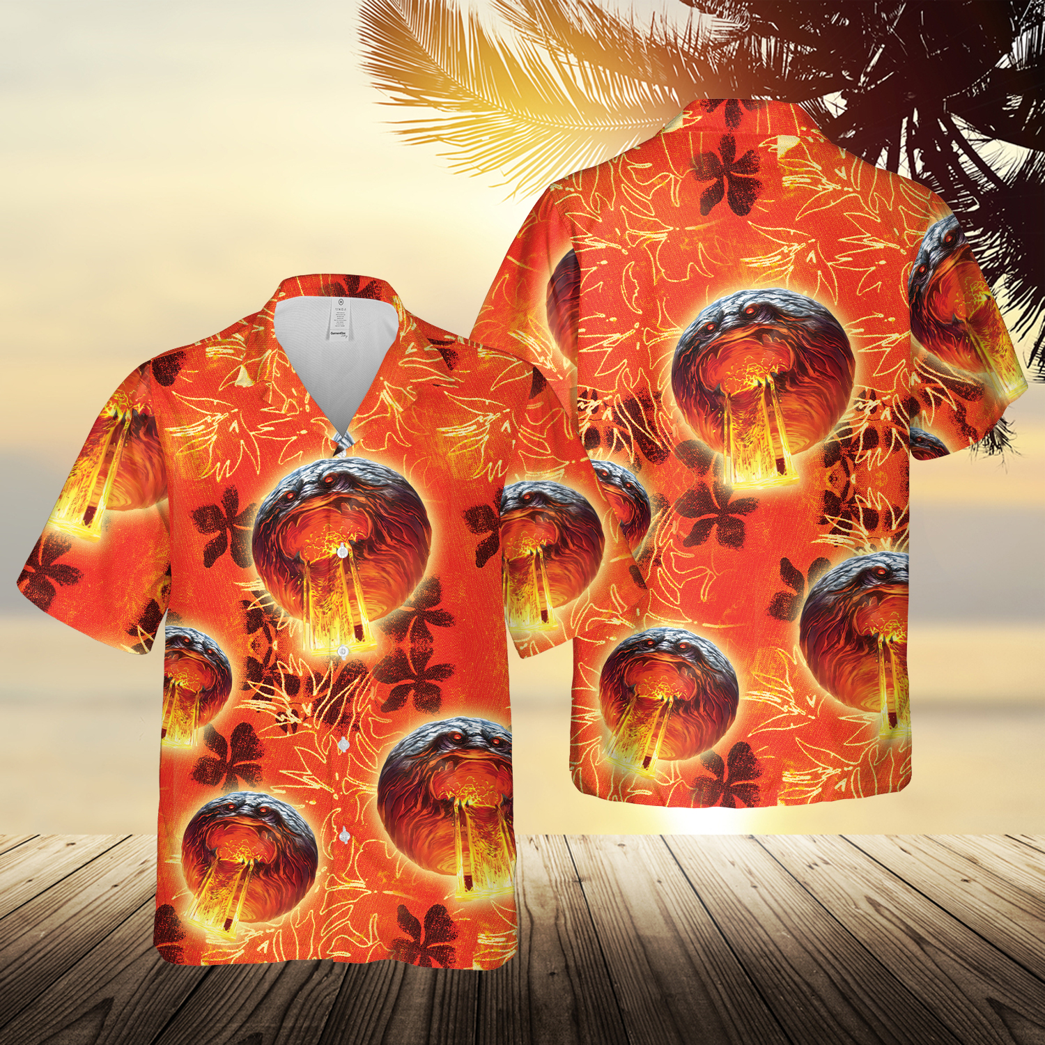 MTG Chaos Orb Orange Hawaiian Shirt