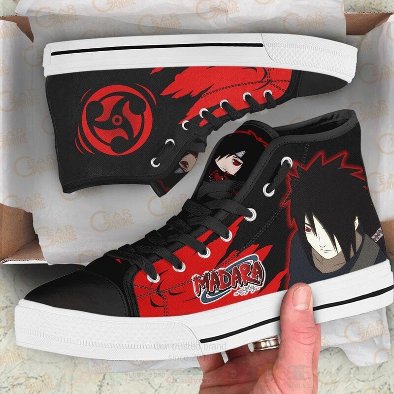 Madara Uchiha Custom Naruto Anime High Top Shoes 1