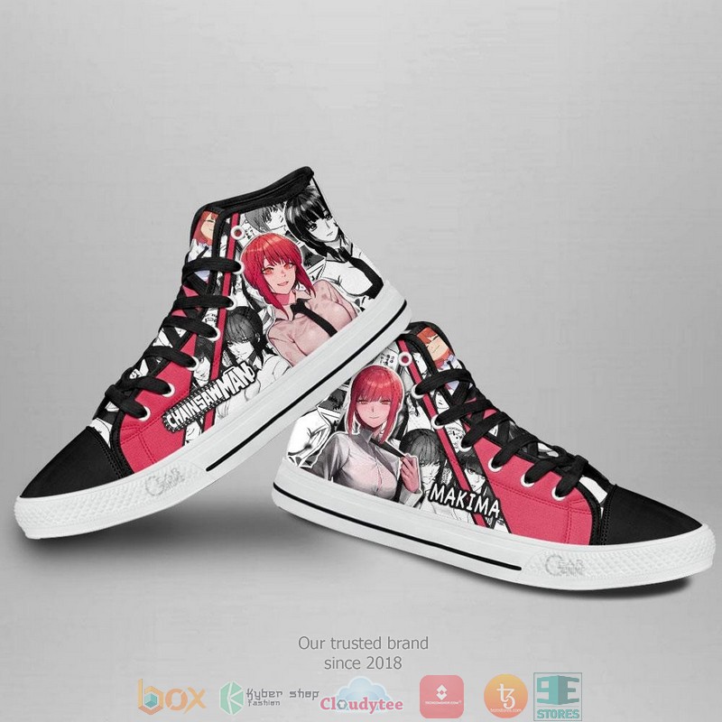 Makima Chainsaw Man High Top Canvas Shoes 3 Makima Chainsaw Man High Top Canvas Shoes 1 2