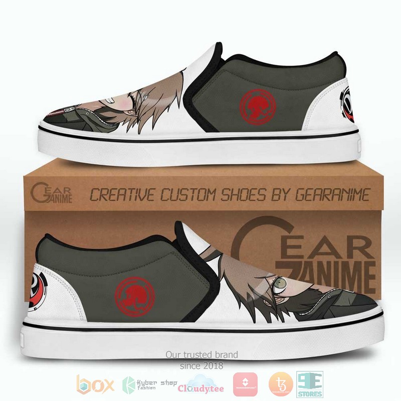 Makoto Naegi Anime Danganronpa Slip-On Sneaker Shoes 4 Makoto Naegi Anime Danganronpa Slip On Shoes 1 2 3
