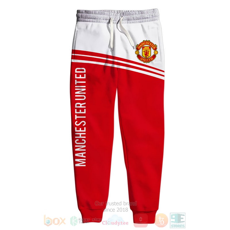 Manchester United FC red white shirt, hoodie 5 Manchester United FC red white 3D shirt hoodie 1 2 3 4