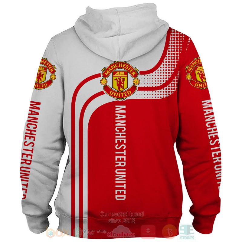 Manchester United white red shirt, hoodie 2 Manchester United white red 3D shirt hoodie 1