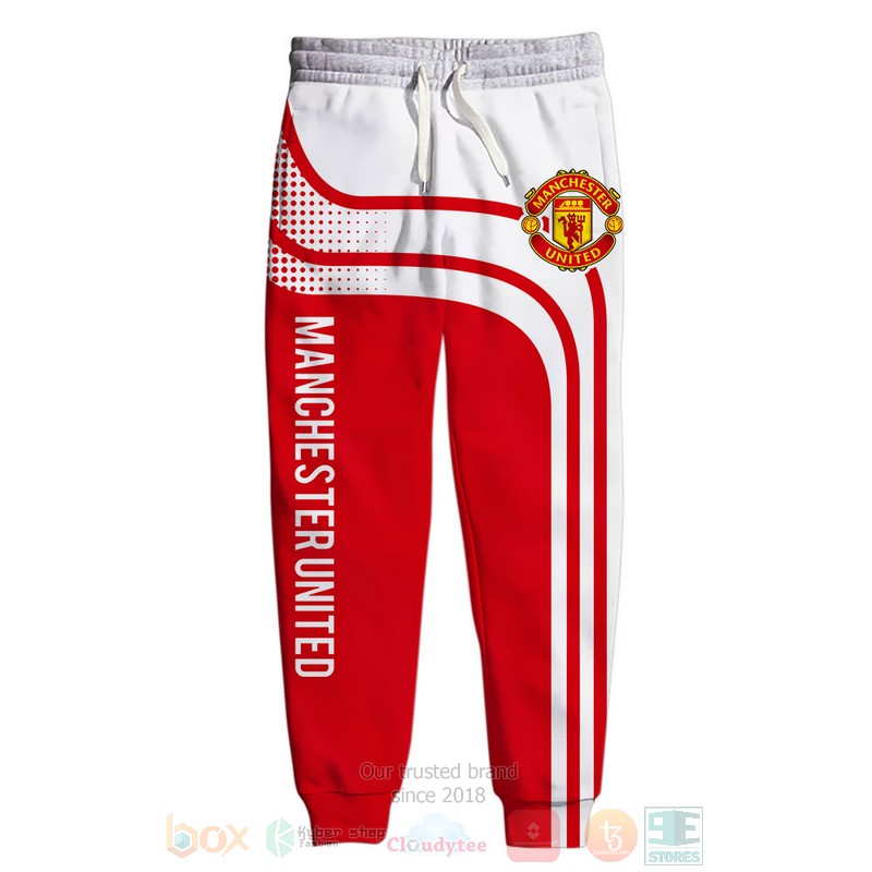 Manchester United white red shirt, hoodie 5 Manchester United white red 3D shirt hoodie 1 2 3 4