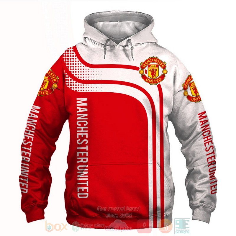 Manchester United white red shirt, hoodie 13 Manchester United white red 3D shirt hoodie 1 2 3 4 5 6 7 8 9 10 11 12