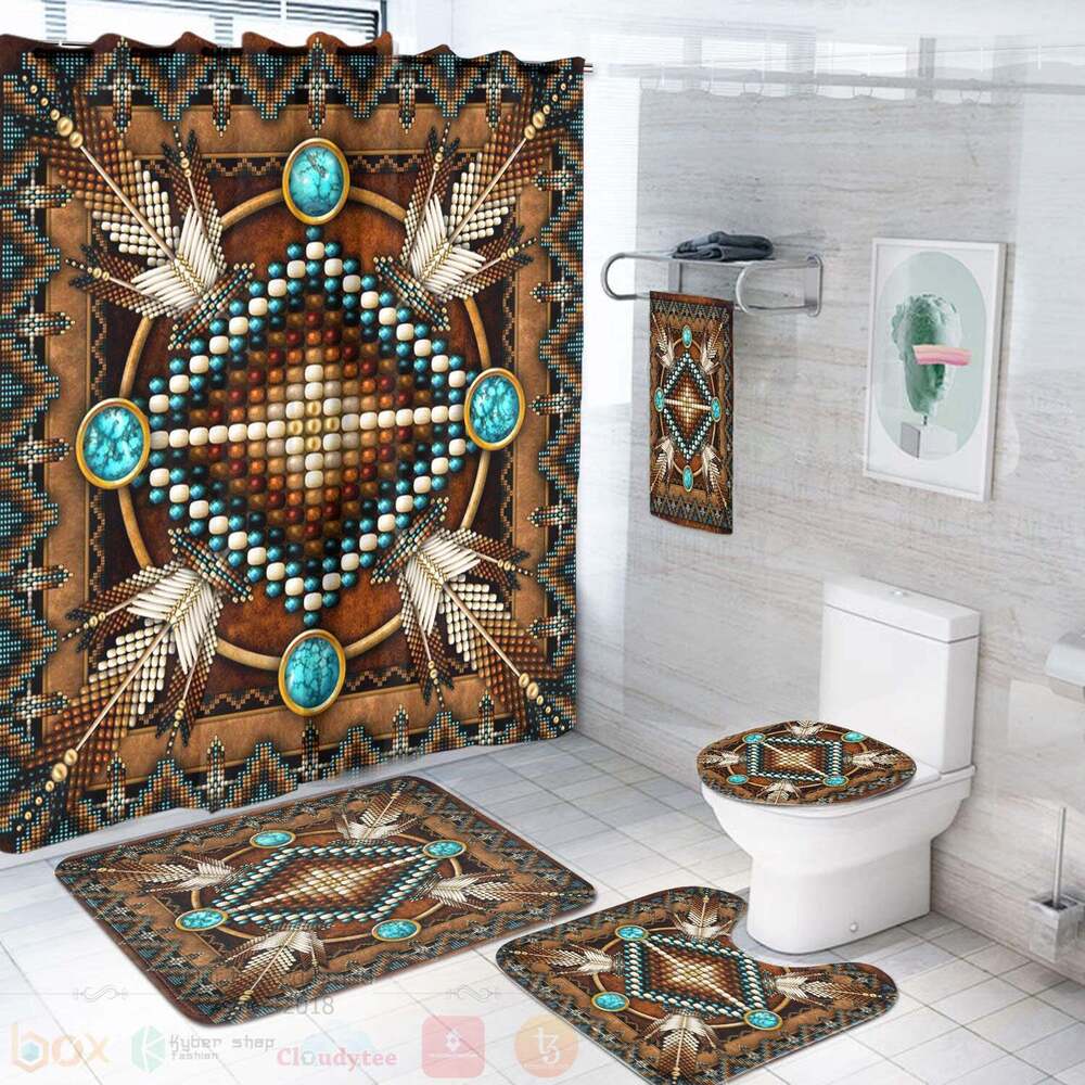 Mandala Brown Native American Bathroom Set