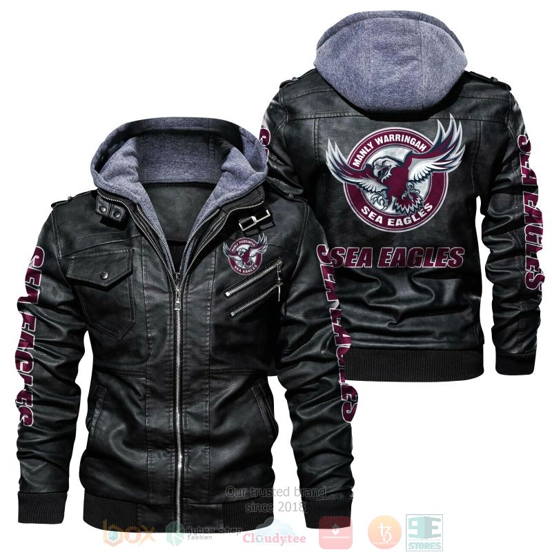 HOT Manly Warringah Sea Eagles NRL Leather Jacket 5 Manly Warringah Sea Eagles NRL Leather Jacket