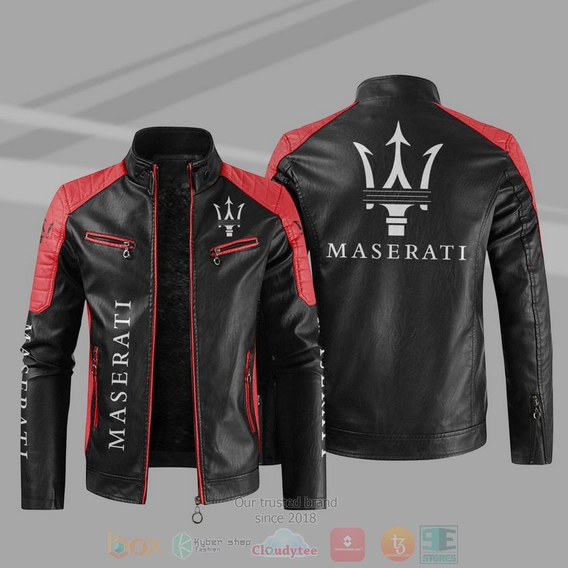 Maserati Company Block Leather Jacket 4 Maserati Block Leather Jacket 1 2 3