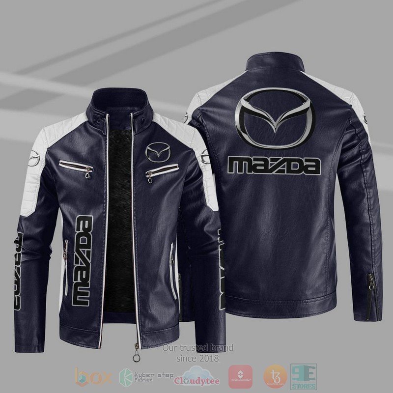 Mazda Company Block Leather Jacket 3 Mazda Block Leather Jacket 1 2