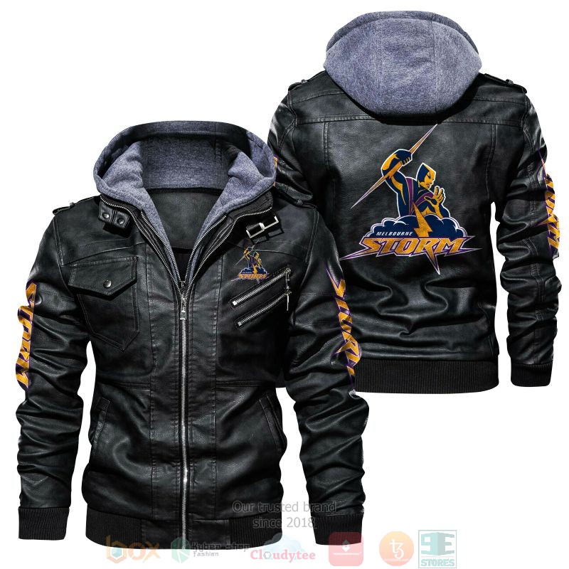 HOT Melbourne Storm NRL Leather Jacket 1 Melbourne Storm NRL Leather Jacket