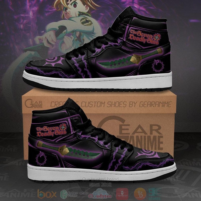 Meliodas Sword Seven Deadly Sins Anime Air Jordan High Top Shoes 1