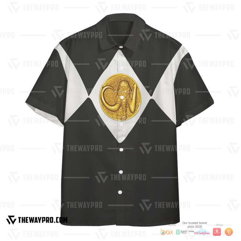 Mighty Morphin Power Rangers Black Ranger Hawaiian shirt 2 Mighty Morphin Power Rangers Black Ranger Hawaiian shirt 1