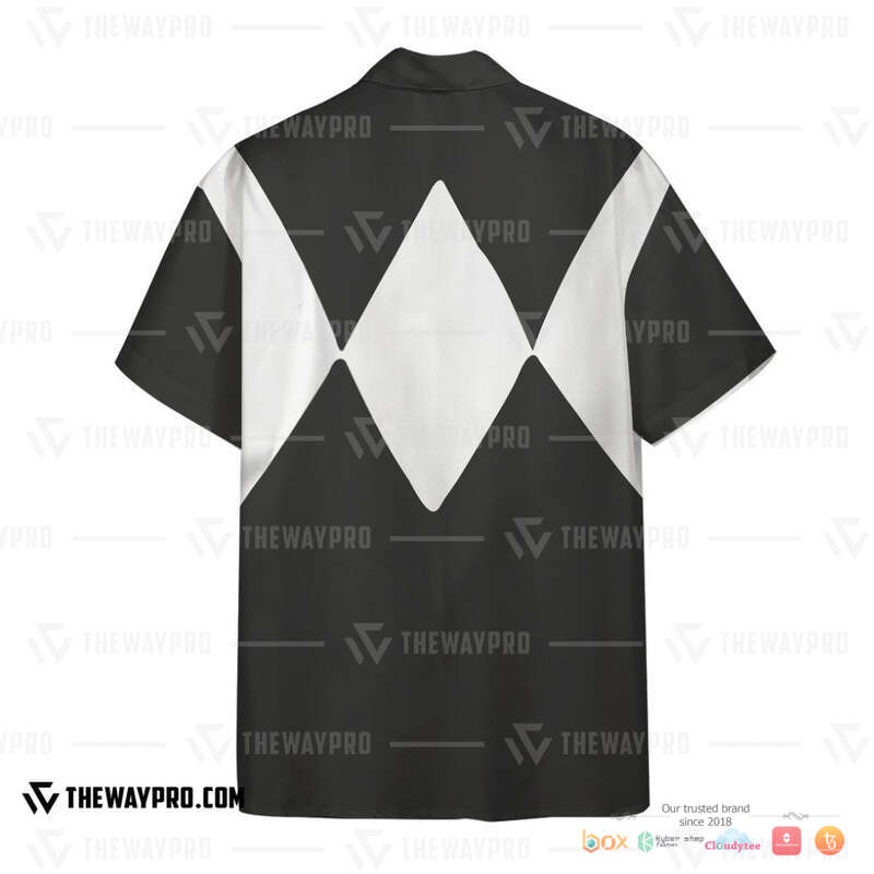 Mighty Morphin Power Rangers Black Ranger Hawaiian shirt 3 Mighty Morphin Power Rangers Black Ranger Hawaiian shirt 1 2