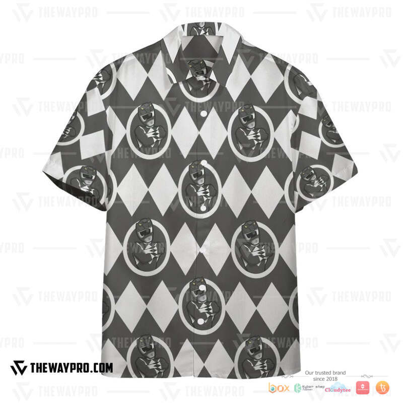 Mighty Morphin Power Rangers Black White Ranger Hawaiian shirt 2 Mighty Morphin Power Rangers Black White Ranger Hawaiian shirt 1