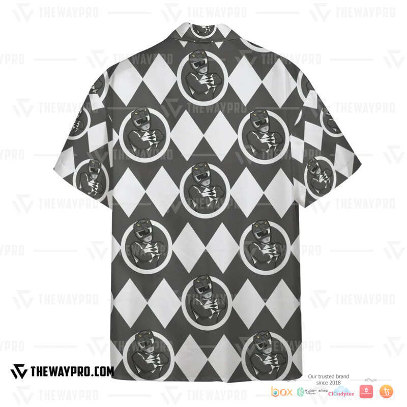 Mighty Morphin Power Rangers Black White Ranger Hawaiian shirt 3 Mighty Morphin Power Rangers Black White Ranger Hawaiian shirt 1 2