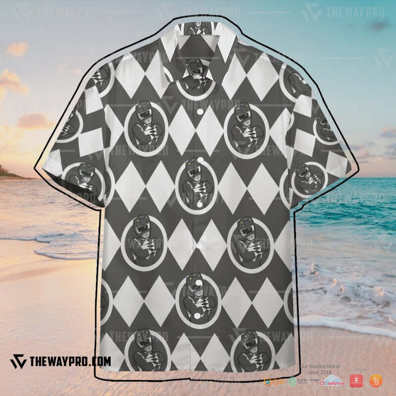 Mighty Morphin Power Rangers Black White Ranger Hawaiian shirt 4 Mighty Morphin Power Rangers Black White Ranger Hawaiian shirt 1 2 3