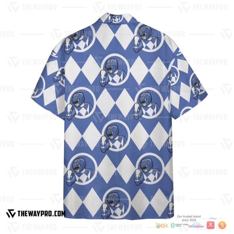 Mighty Morphin Power Rangers Blue Ranger Hawaiian shirt 3 Mighty Morphin Power Rangers Blue Ranger Hawaiian shirt 1 2