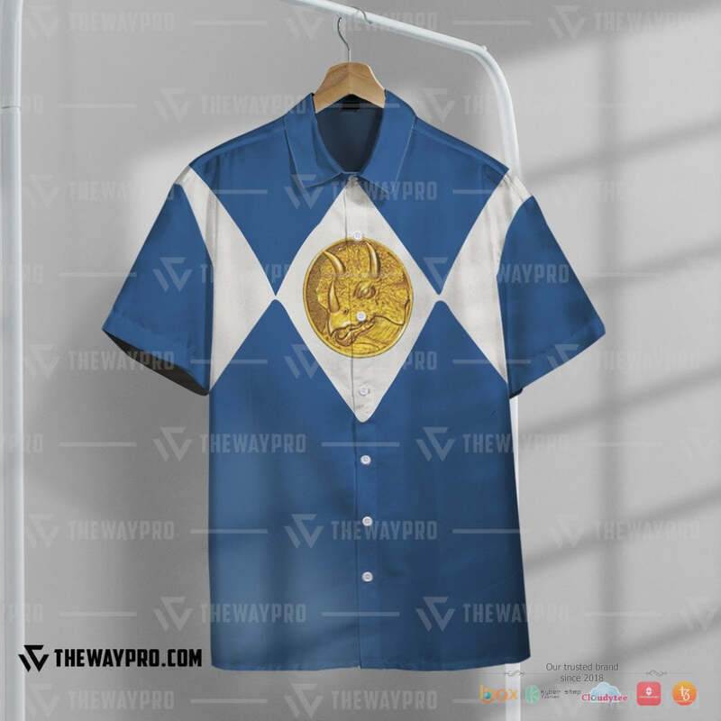 Mighty Morphin Power Rangers Blue white Ranger Hawaiian shirt 6 Mighty Morphin Power Rangers Blue white Ranger Hawaiian shirt