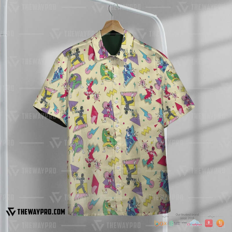 Mighty Morphin Power Rangers Characters Hawaiian shirt, short 9 Mighty Morphin Power Rangers Characters Hawaiian shirt short