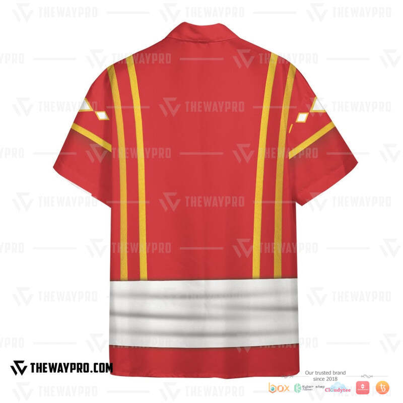 Mighty Morphin Power Rangers Ninja Rangers Red Ape Hawaiian shirt 3 Mighty Morphin Power Rangers Ninja Rangers Red Ape Hawaiian shirt 1 2