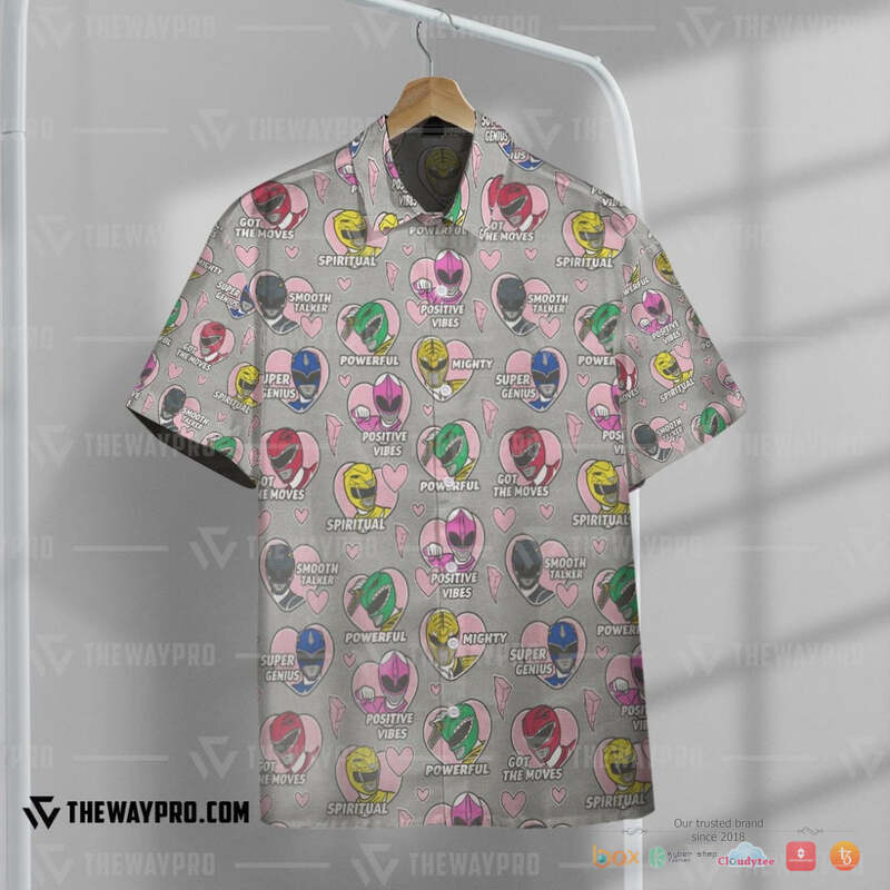 Mighty Morphin Power Rangers Positive vibes Hawaiian shirt short