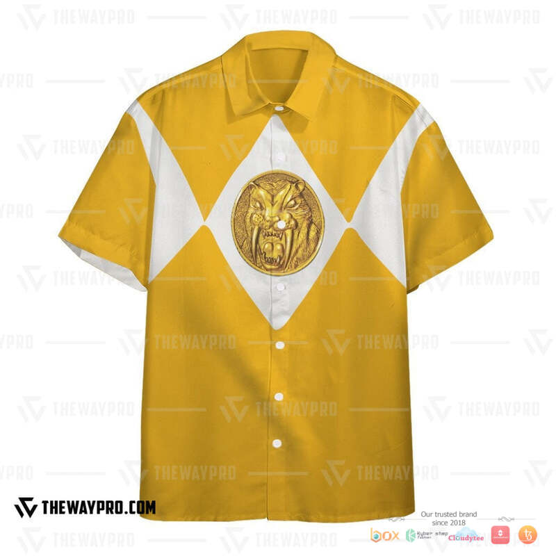 Mighty Morphin Power Rangers Yellow Ranger Hawaiian shirt 2 Mighty Morphin Power Rangers Yellow Ranger Hawaiian shirt 1