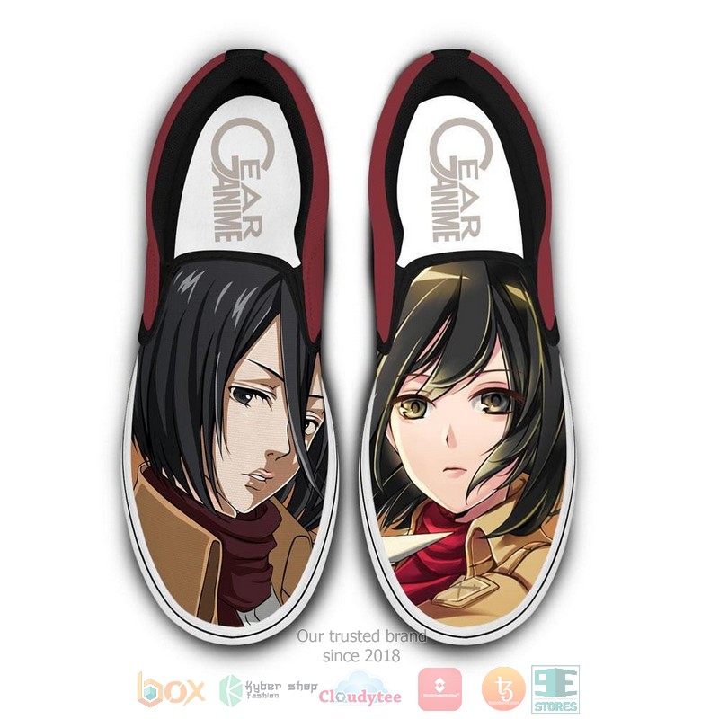 Mikasa Ackerman Anime Attack On Tian Slip On Shoes