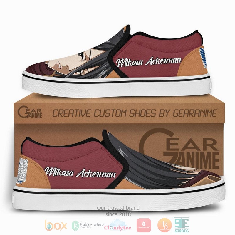 Mikasa Ackerman Anime Attack On Tian Slip On Shoes 1