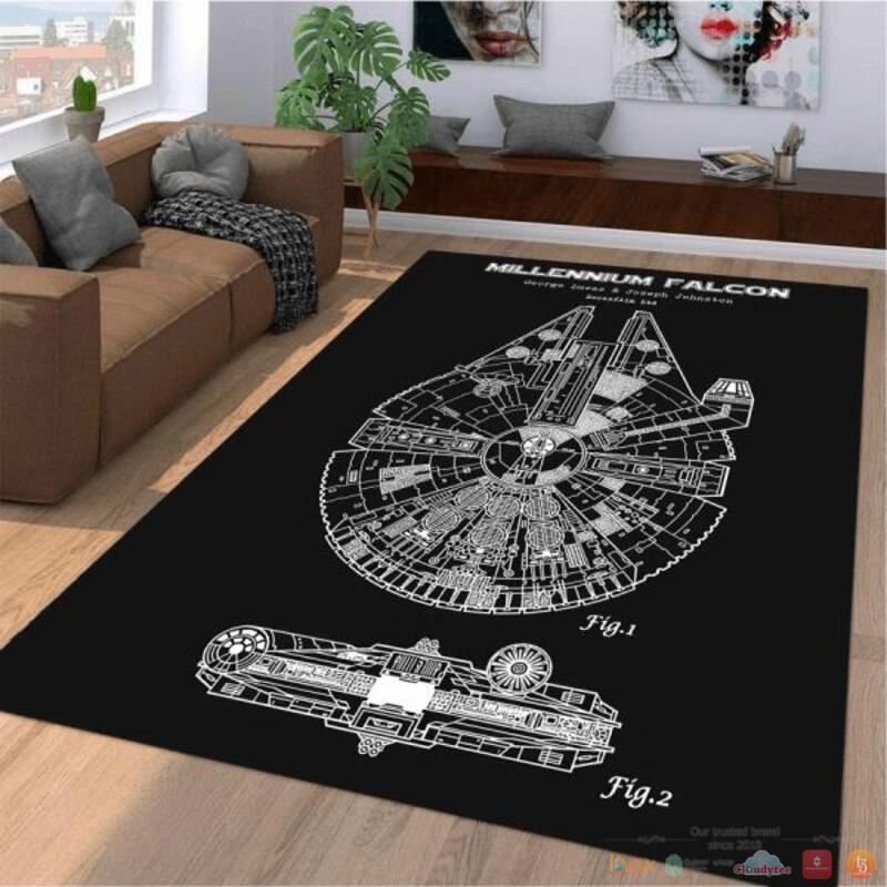 Millennium Falcon Star Wars Black Rug