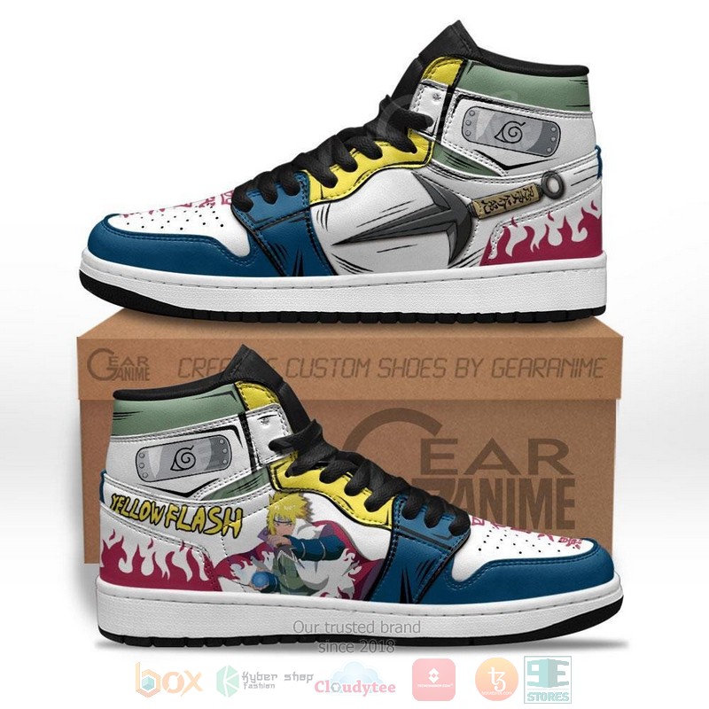 Minato Yellow Flash Kunai Anime Air Jordan high top Sneaker Shoes 9 Minato Yellow Flash Kunai Anime Air Jordan high top shoes