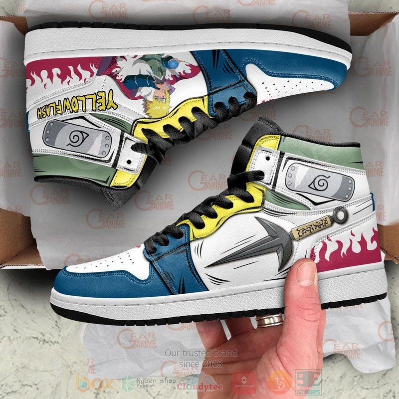 Minato Yellow Flash Kunai Anime Air Jordan high top shoes 1 2