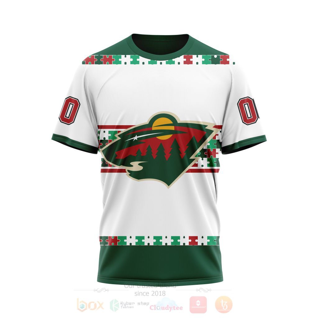 BEST Minnesota Wild Autism Awareness Personalized All Over Print Custom Hoodie, T-Shirt 4 Minnesota Wild Autism Awareness Personalized 3D Hoodie Shirt 1 2 3