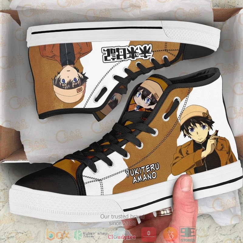 Mirai Nikki The Future Diary Yukiteru Amano High Top Canvas Shoes 2 Mirai Nikki The Future Diary Yukiteru Amano High Top Canvas Shoes 1
