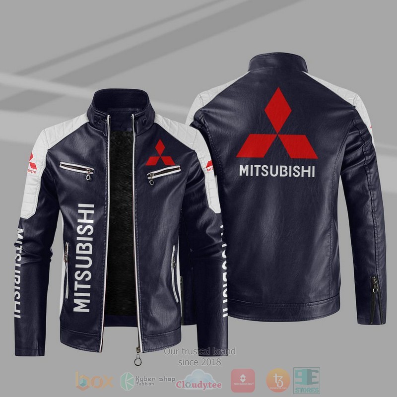 Mitsubishi Company Block Leather Jacket 3 Mitsubishi Block Leather Jacket 1 2